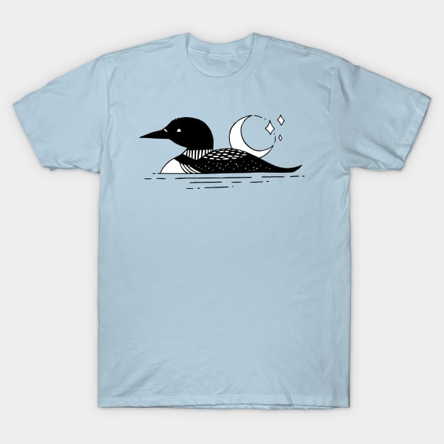 Loon Silhouette Tattoo T-Shirt by TaliDe